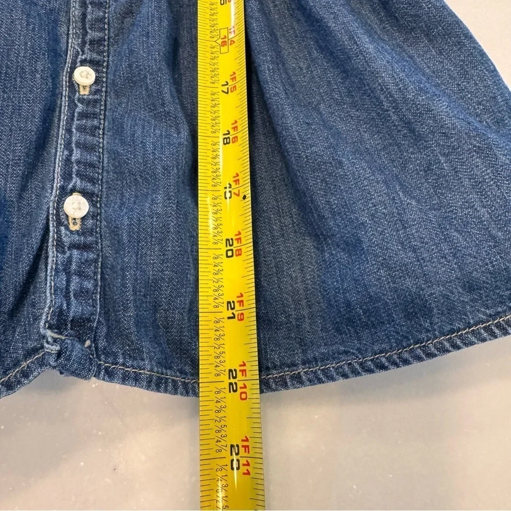 Ralph Lauren Girls Denim Button Up Dress, Long Sleeve Belt Size 5